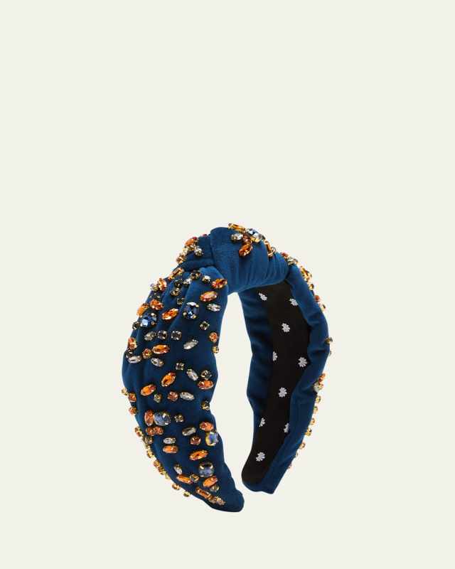 Embellished Velvet Knotted Headband